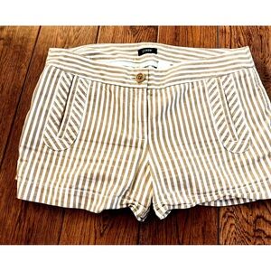 Woman J Crew Tan Striped Short Shorts Size 4